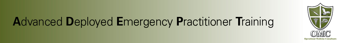 Advanced Deployed Emergency Practitioner Training - Module 11: Prolonged Field Care (PFC) Banner